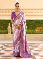 Silk Purple  Casual Wear Printed Saree